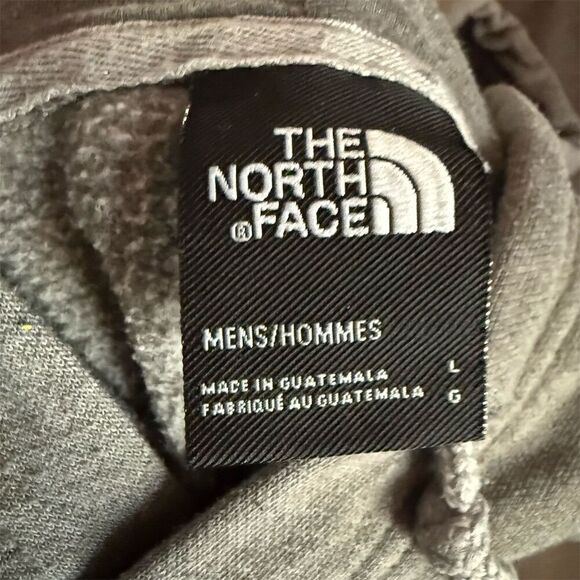 The North Face Gray Half Dome Hoodie Sweatshirt White Logo TNF Size L Pullover - Picture 5 of 9
